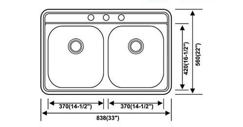 cUPC Stainless Steel Kitchen Sink Double bowl stainless steel water trough portable sink