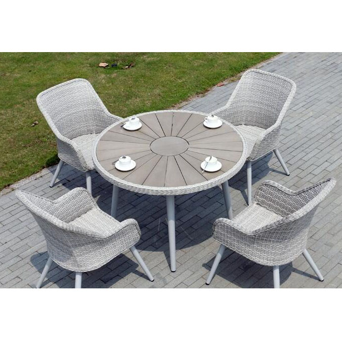 Round table outdoor garden aluminum Patio rattan dining sets furniture