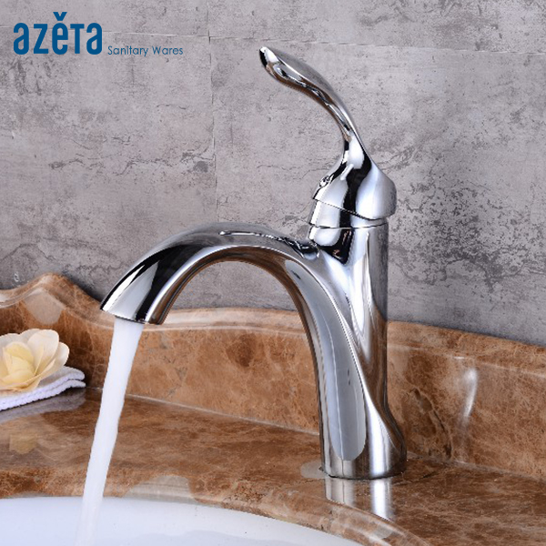 Single Handle Brass Hot Cold Water Tap Wash Basin Mixer Faucet