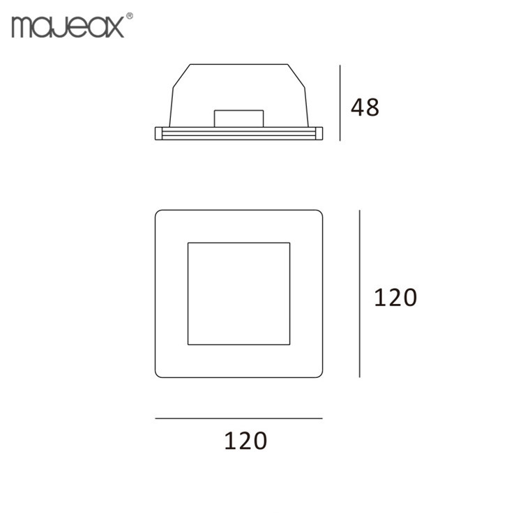 modern indoor frosted glass square gypsum plaster ceiling recessed trimless led light fixture