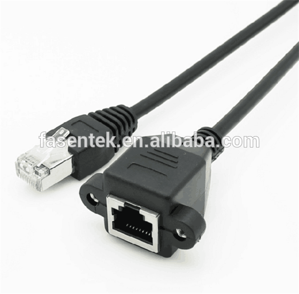 RJ45 Male to Female Cats Cat Ethernet Screw Lock Panel Mount LAN Network Extension Cable Cord Line RJ45 female to Male