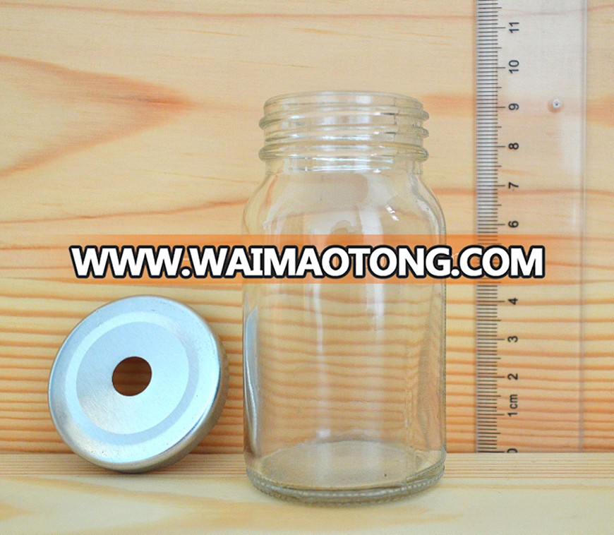 clear glass mason jar beverage bottle drink bottle straw included