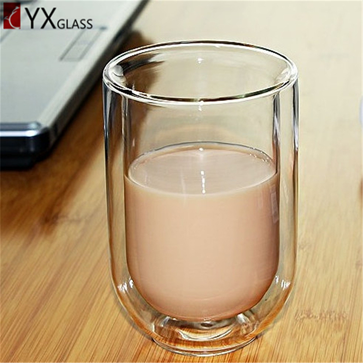 250ml heat-resistant double wall glass cups