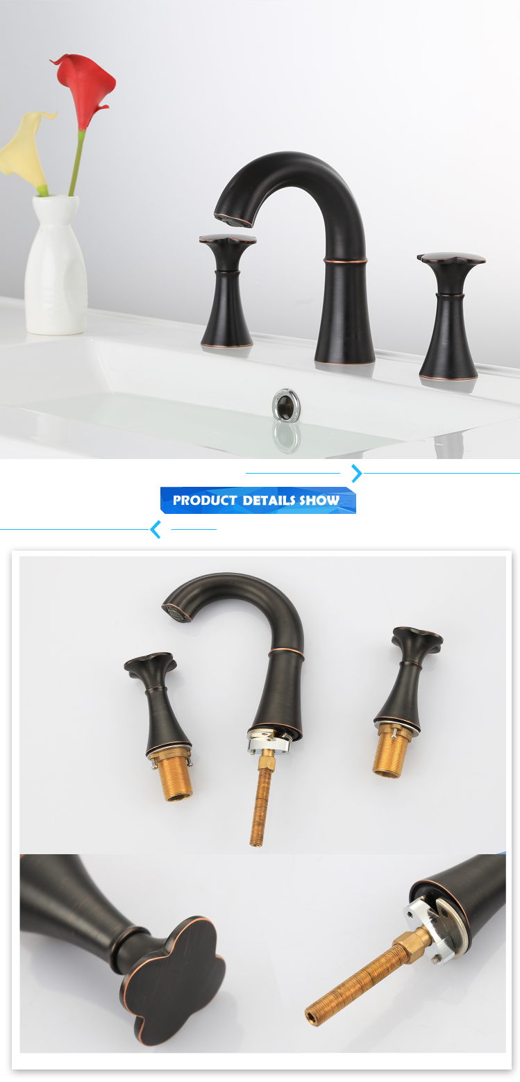 New design 3 hole bronze faucet bathroom, taiwan faucet manufacturer