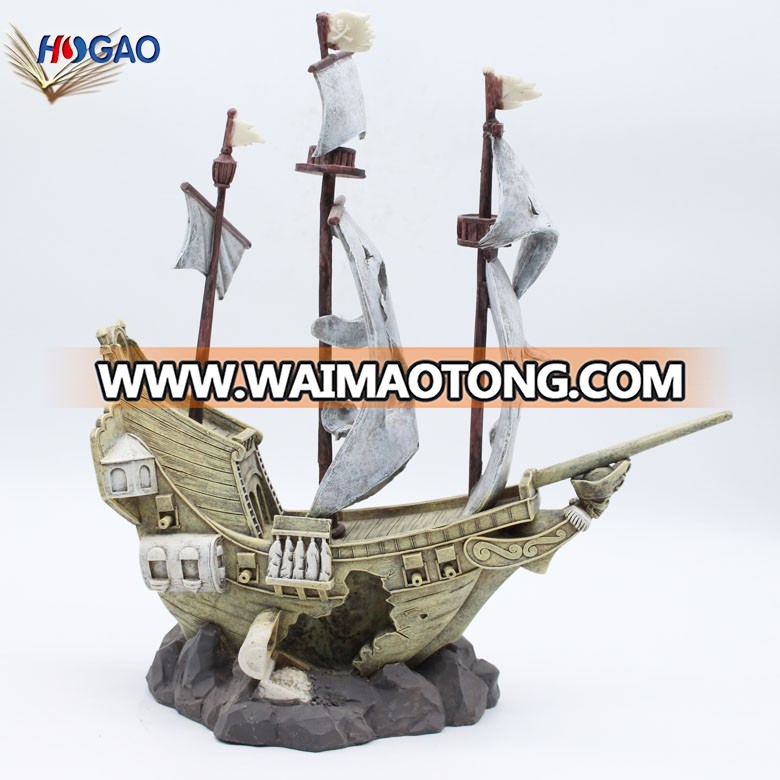 Home decoration handmade figurine ship resin sailing model