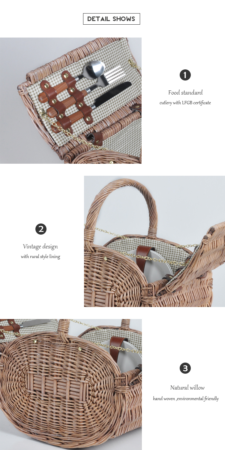 Bulk hand woven round kids natural food storage willow wicker hamper baskets