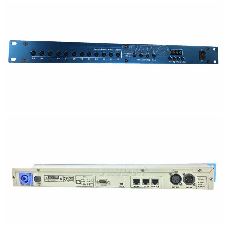 RS232 and RS485 12 chase and scene dmx512 smart lighting controller