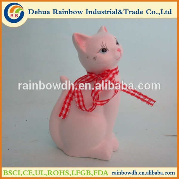 hot selling white ceramic cat figurines