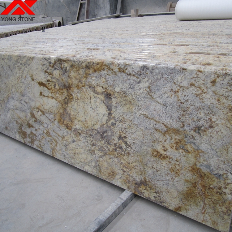 Professional precut kitchen countertop granite Diamond flowers yellow