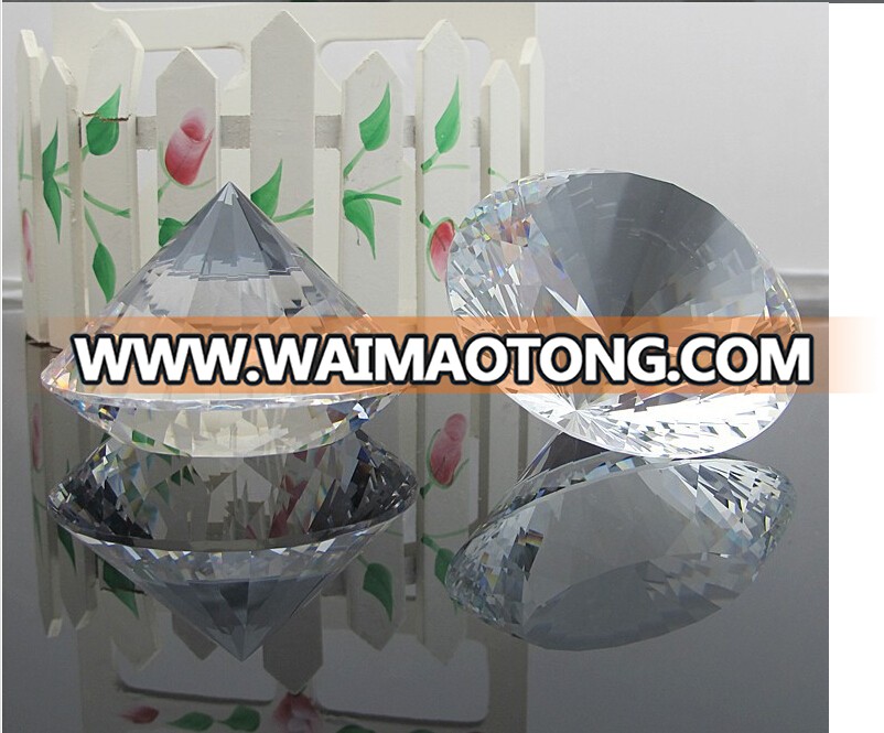 80mm White Transparent Big wedding gift, crystal souvenir Crystal Diamond Paperweight