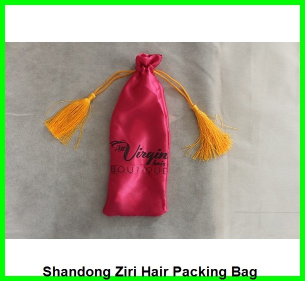 satin hair bag/custom packaging for hair extension