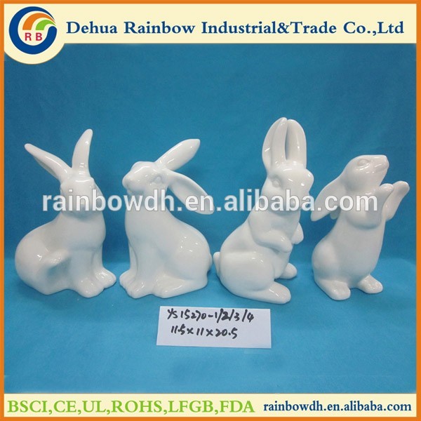 Easter decoration LED rabbit ceramic easter bunny for spring