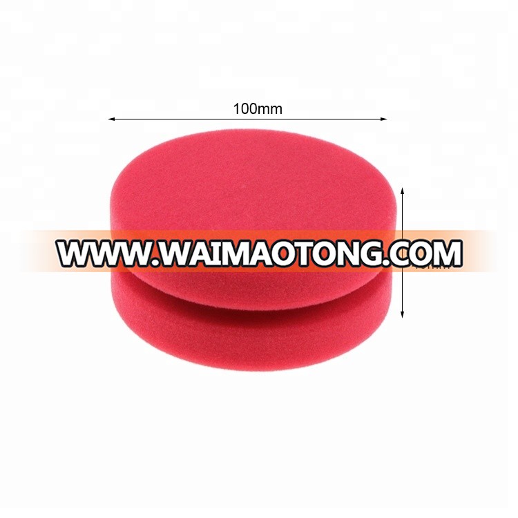 Car Care Soft Polyester Sponge Red Notched Yo-yo Shape Painting Tire Waxing Detail Dressing Applicator Pad