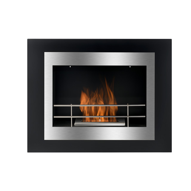 wall mounted botticino marble  fireplace ethanol