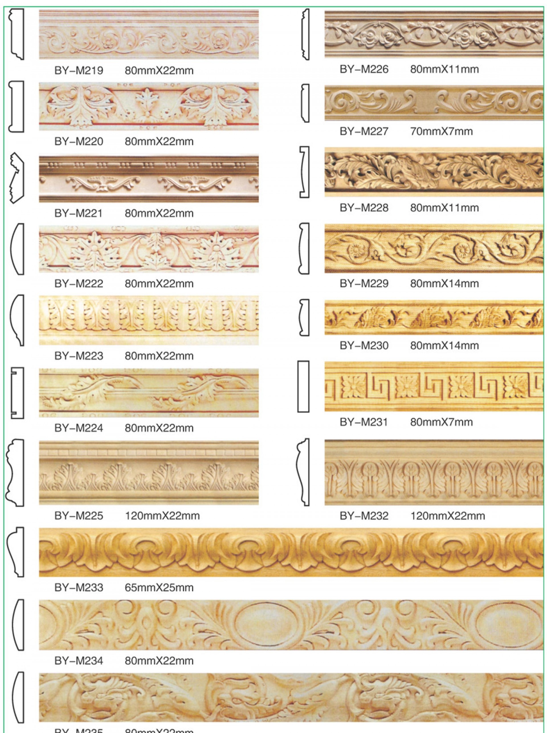 Factory makes wood carve moulding decorative beech wood mouldings