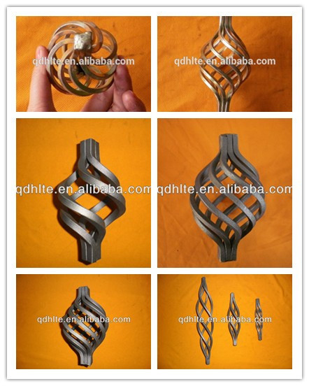 Wrought iron twist baskets for baluster