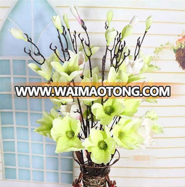 Wholesale silk artificial magnolia flower for wedding decoration