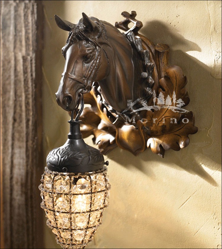 horse antler deer head wall lamps paintings for home decorative