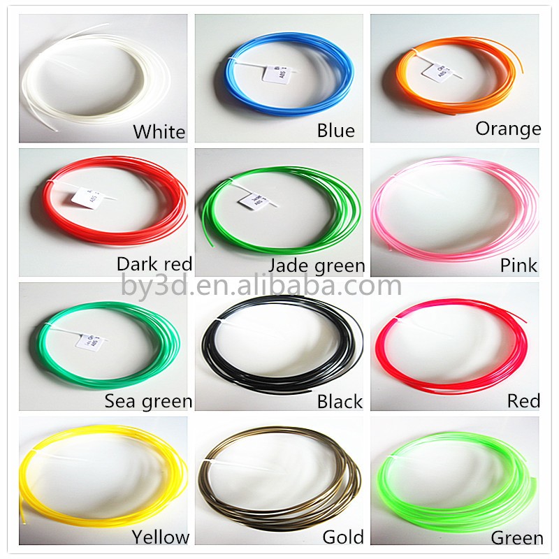 Popular 6 colors 1.75mm filament ABS 3D pen filament for DIY 3D pen 10m unit