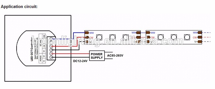 DC12V 24V Strip 8A Wall Panel CCT LED Controller