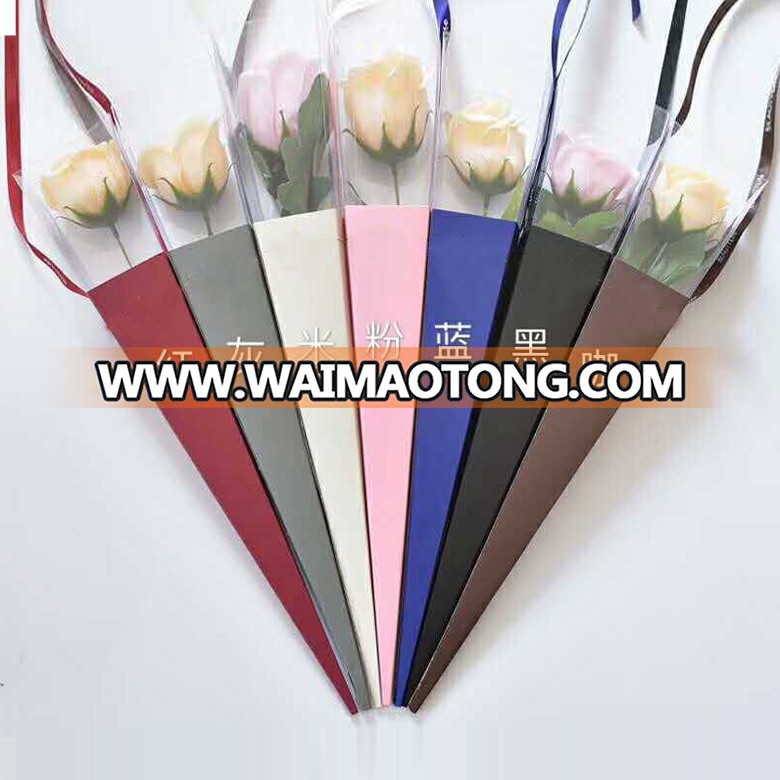 Fancy Paper rose flower single box for fresh flower packing, flower packaging box