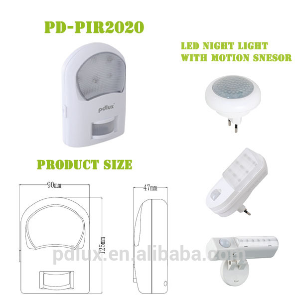 PDLUX 4*4.5 AA night light with battery backup with motion sensor