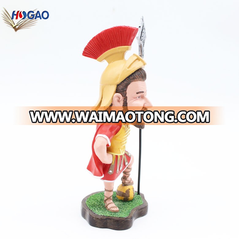 Wholesale handmade cheap resin knight figurine bobble head