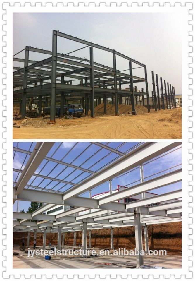 Two Storey Prefabricated Steel structure warehouse/ glass curtain wall car exhibition building