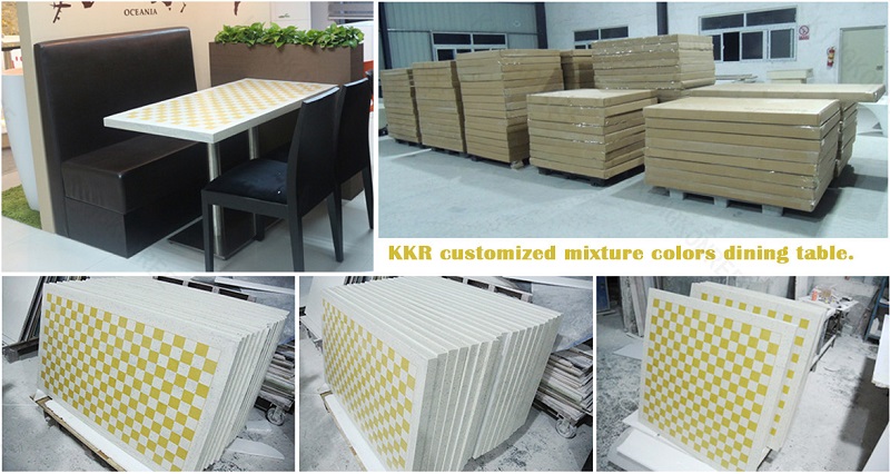 Custom design solid surface/artificial stone square dining table large