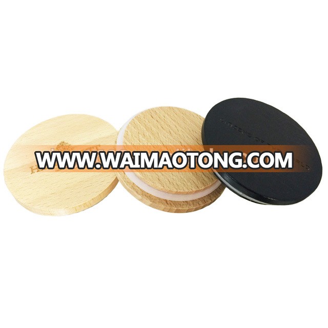 Custom sealed wooden candle lids for candle jars