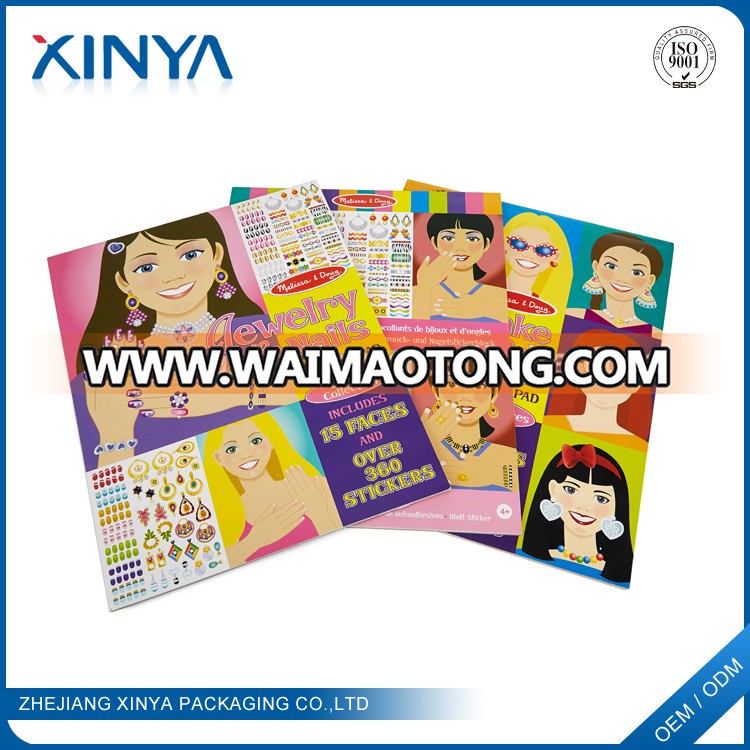 XINYA Most Popular Products Custom Cheap Hardcover Doll Decorative Sticker Book Printing