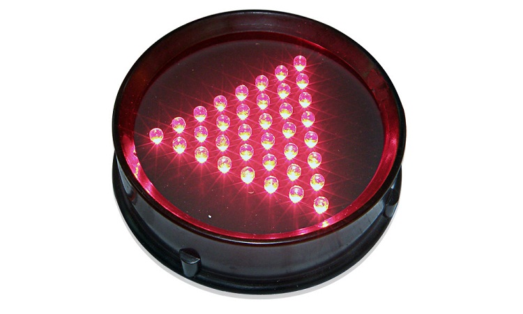 100mm Red Triangle Pixel Cluster LED Traffic Signal Light