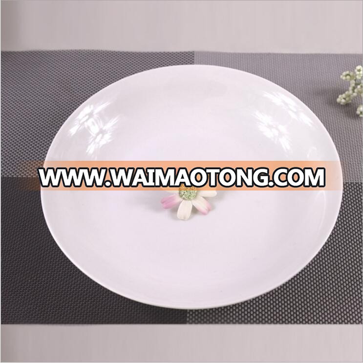 white ceramic plate/round dinner plate/cheap AB grade plates dishes