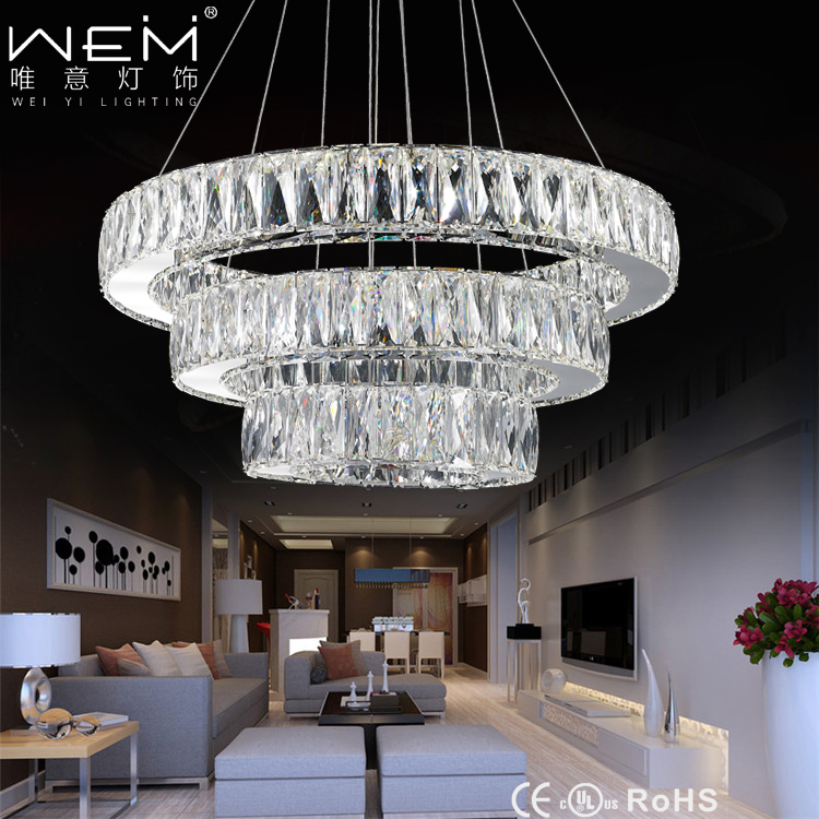 Modern Hotel Decor LED Crystal Chandeliers Light Round Crystal Chandelier Pendant Light