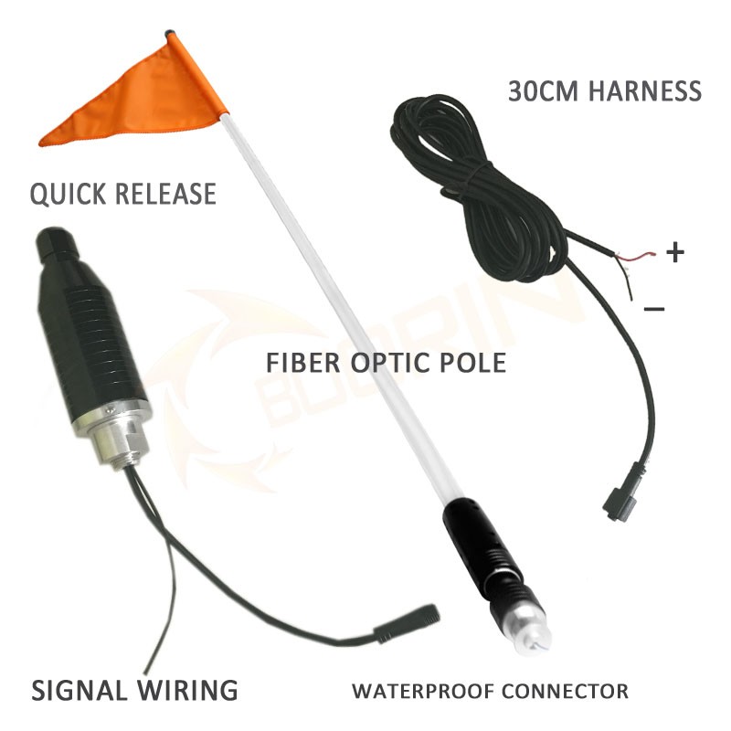 Factory supplier multicolors RGB auto flag led lights antenna for truck/motocycle fiber optic pole quick release car flag light