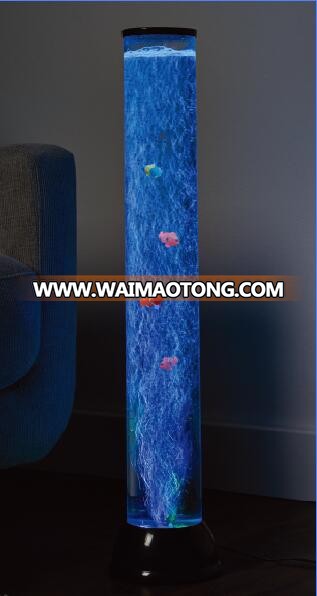 31"LED Bubble Tube with  Fish Large Floor Lamp with 8 Changing Lights Colors