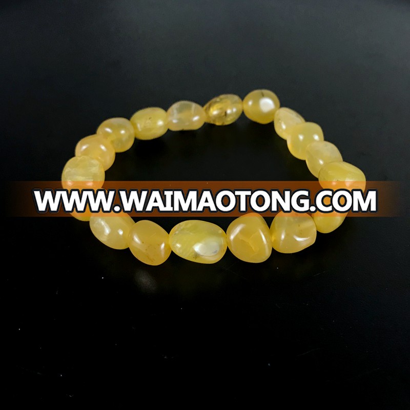 High quality natural yellow opal tumble stone bracelet