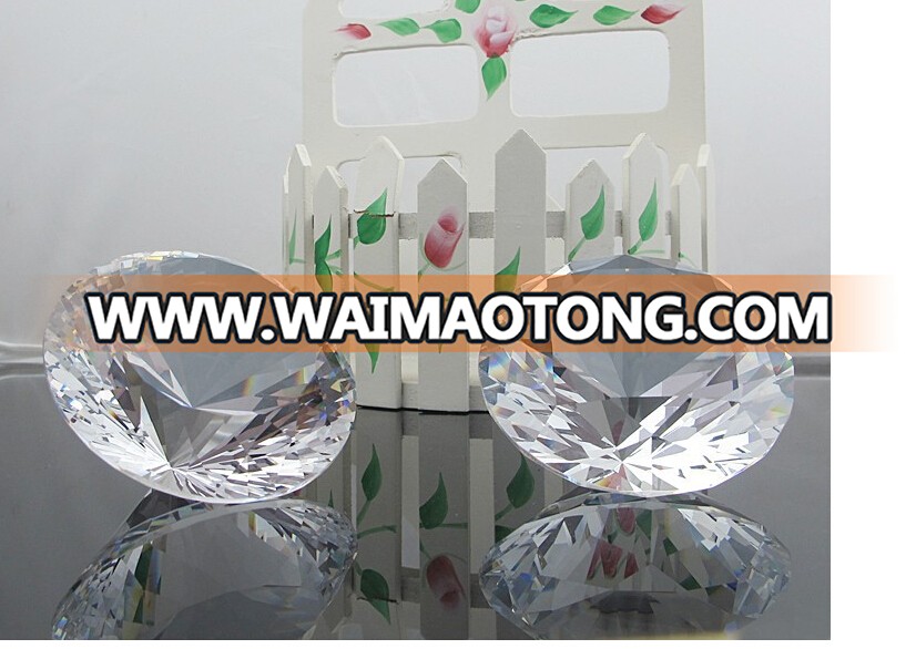 80mm White Transparent Big wedding gift, crystal souvenir Crystal Diamond Paperweight