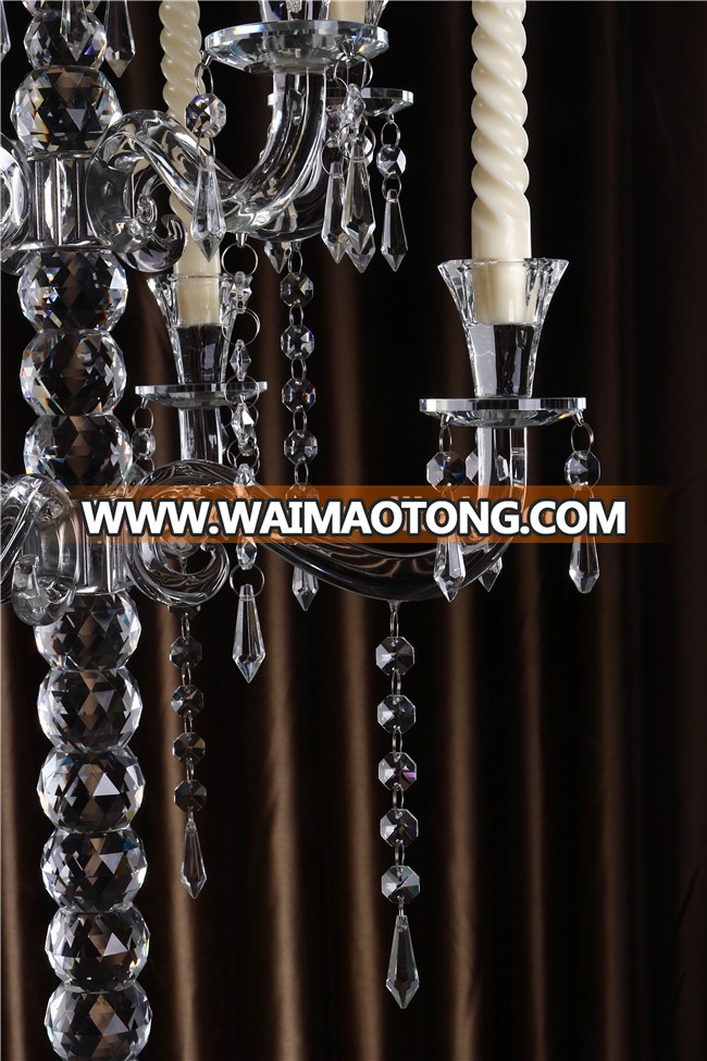 5 arm wedding crystal material and candelabra type crystal bead candle holders