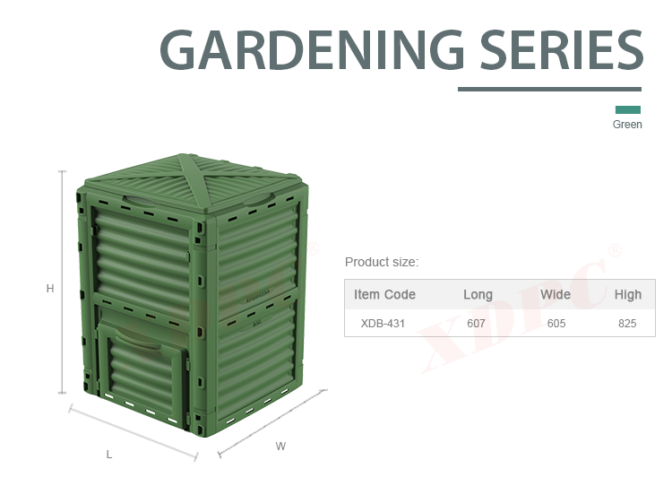 Outdoor garden 300L plastic worm compost bin tumbler