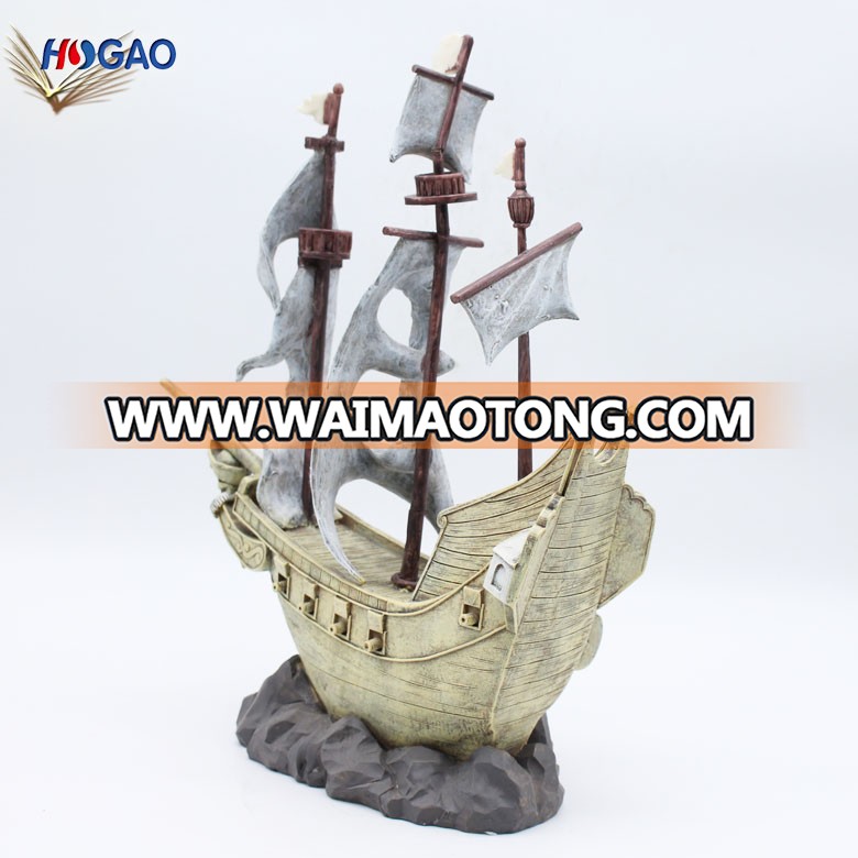 Home decoration handmade figurine ship resin sailing model