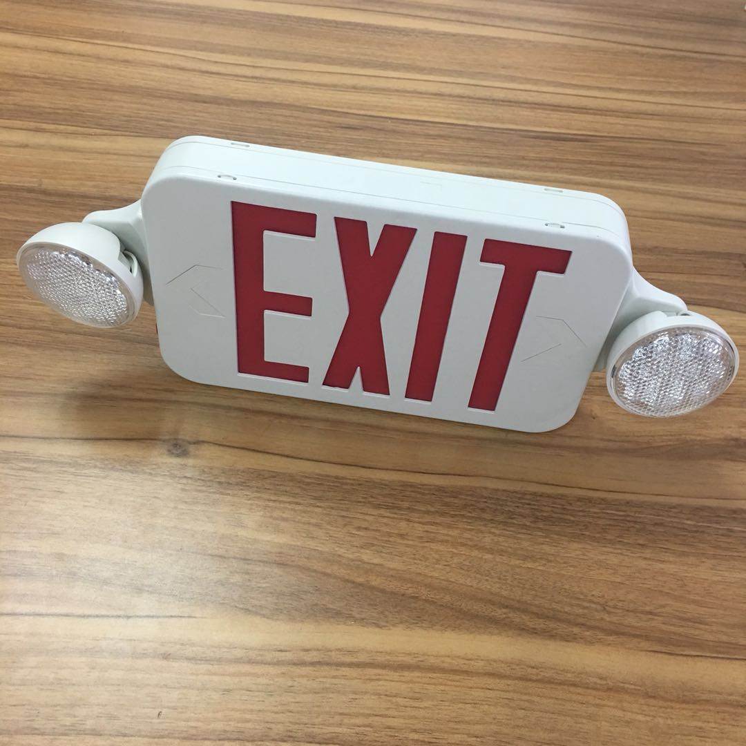 Amazon Best Sell and cheap price Double head led emergency backup combo light battery powered exit sign light