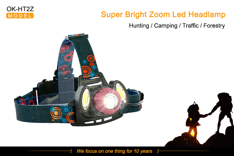 Waterproof Comping High Power COB LED Headlamp Dual Light Source Headlamp