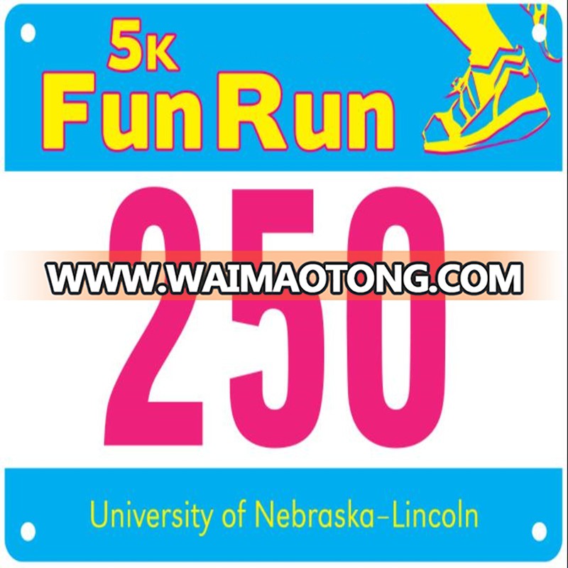 HXY Custom Full Color Printing Tyvek Bib Numbers Tyvek Paper Running Numbers With Free Safety Pins For Running Events