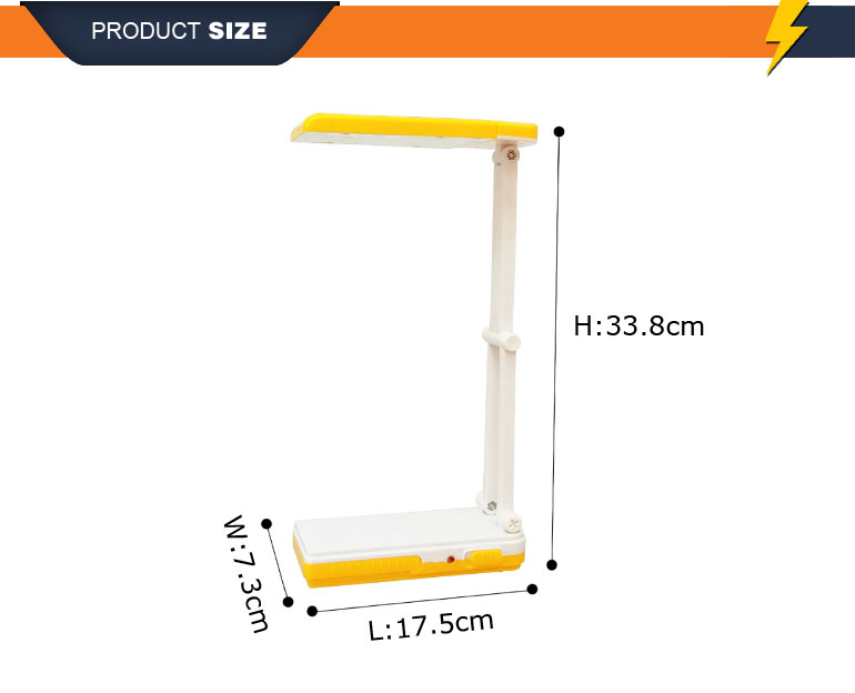 folding function study table portable led rechargeable desk lamp