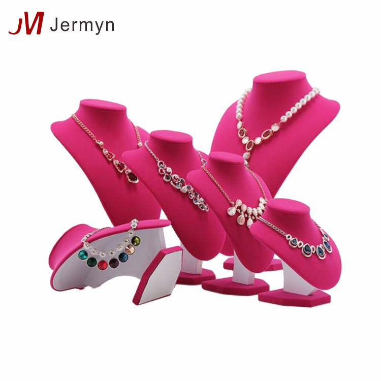 High Quality Velvet Custom Size Jewelry Display Necklace Bust Stands