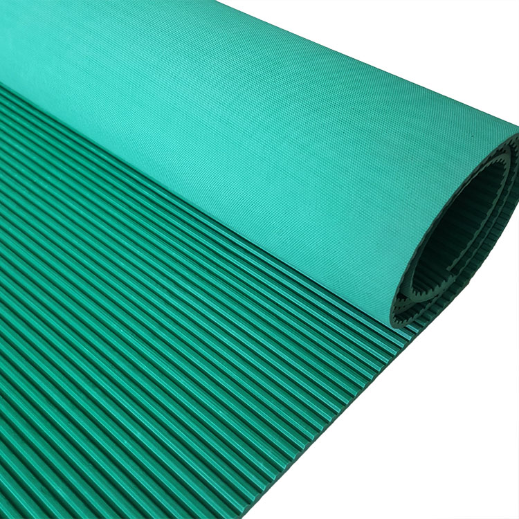 green color 3mm wholesale transverse ribbed rubber flooring