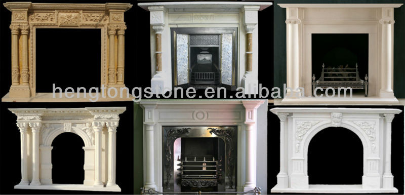 Indoor Freestanding Marble Fireplace Mantel