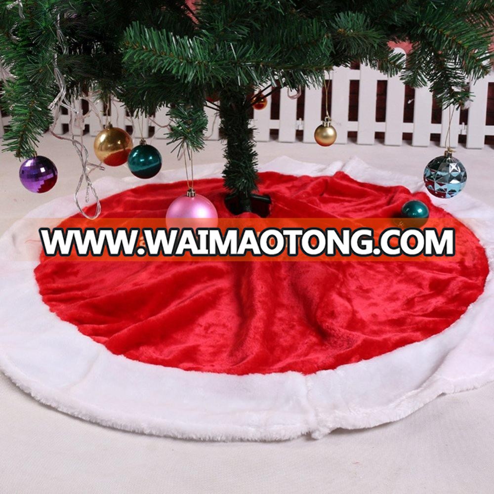 48 " Plush Mercerized Velvet Large Christmas Tree Skirt For Christmas Party Decoration