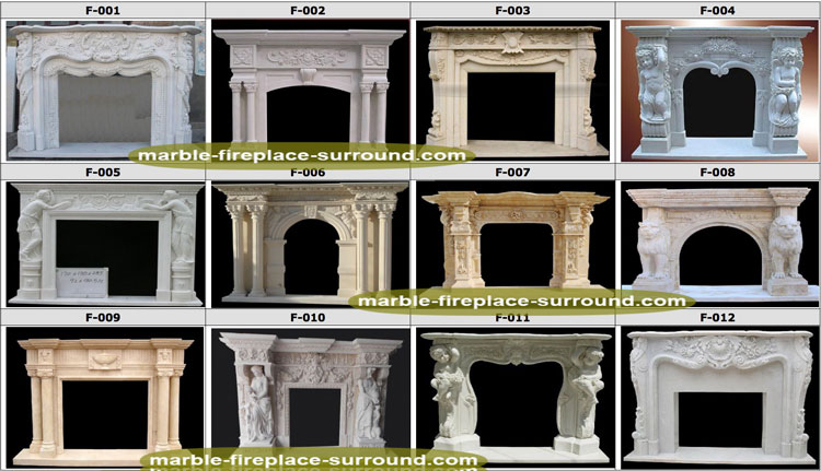 Freestanding Custom Size Stone Statue Carving Natural White Marble Fireplace Mantel For Sale